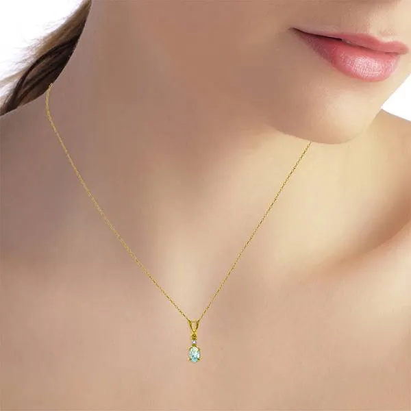 0.46 Carat 14K Solid Yellow Gold Prettier Than Ever Aquamarine Necklace