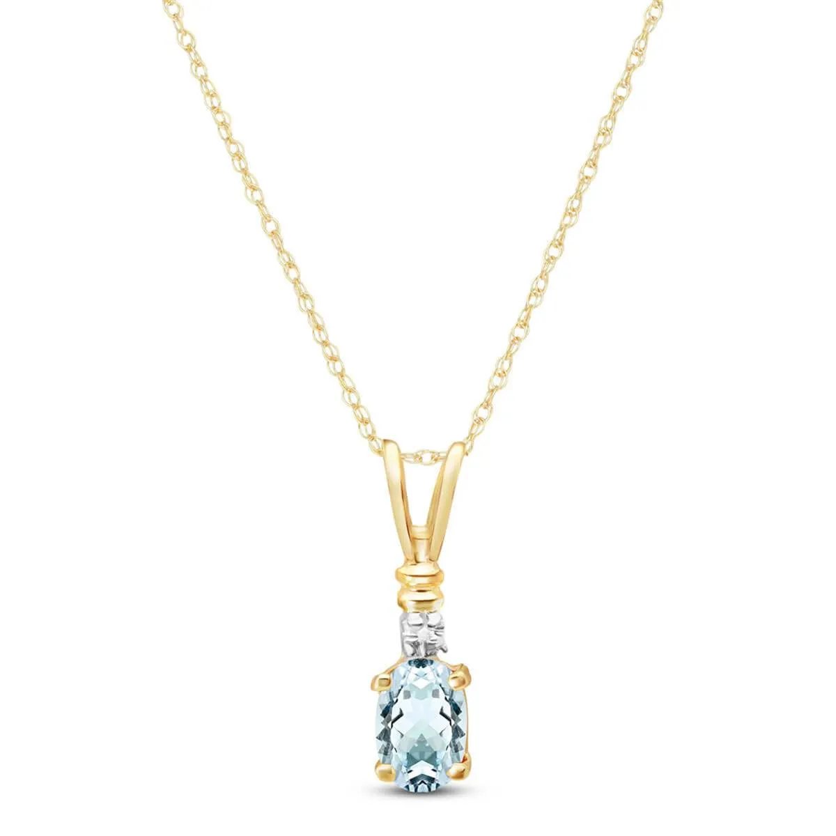 0.46 Carat 14K Solid Yellow Gold Prettier Than Ever Aquamarine Necklace