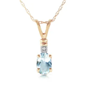 0.46 Carat 14K Solid Yellow Gold Prettier Than Ever Aquamarine Necklace