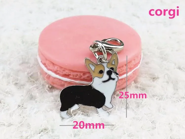 10 Pcs/Lot DIY Charm German Shepherd Dog Bulldog Pendant Keychain