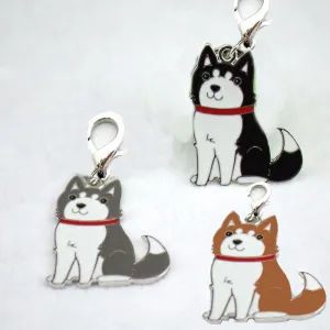 10 Pcs/Lot DIY Charm German Shepherd Dog Bulldog Pendant Keychain