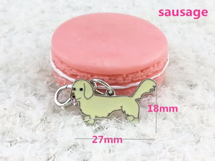 10 Pcs/Lot DIY Charm German Shepherd Dog Bulldog Pendant Keychain