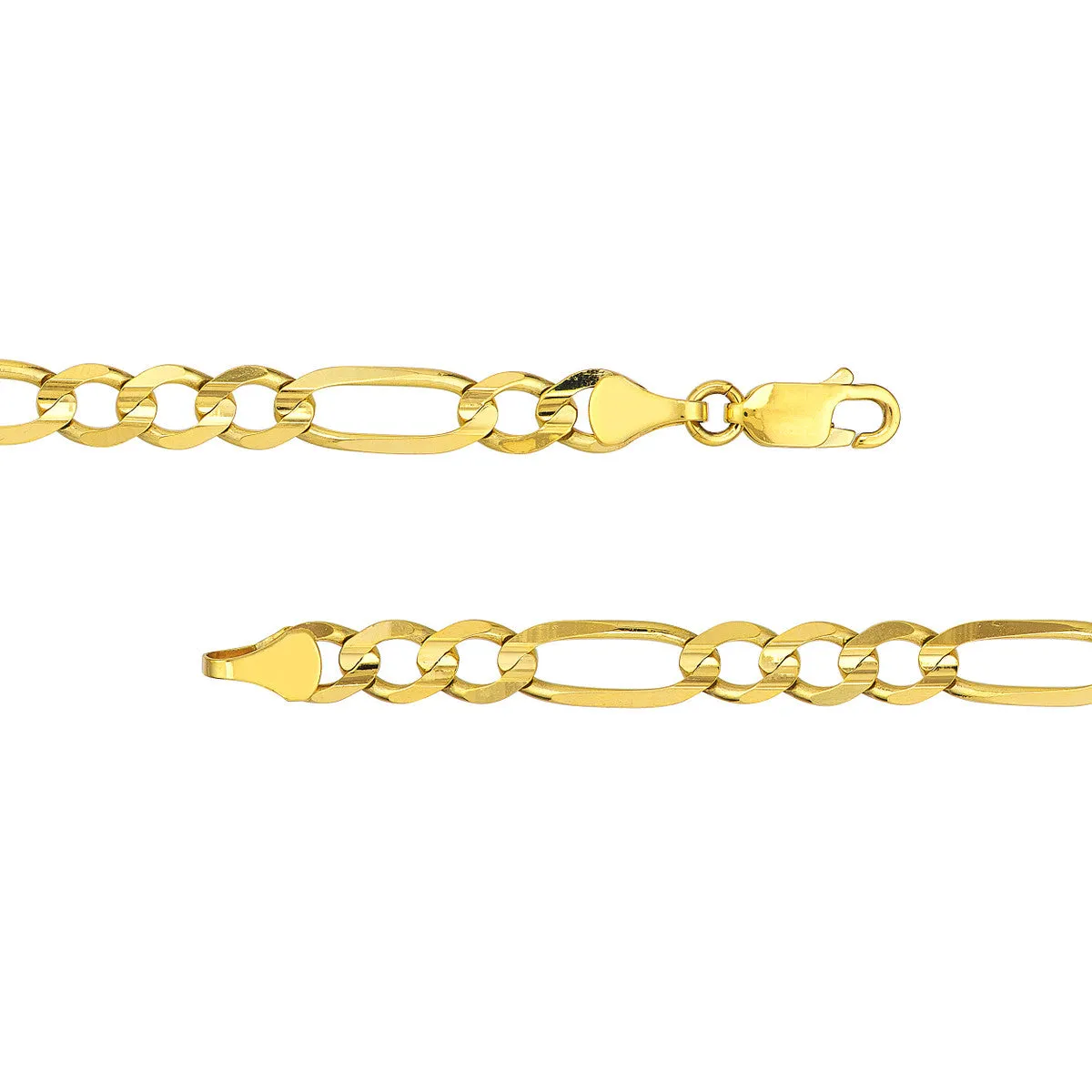 10K Yellow Gold 22" Concave Figaro Chain