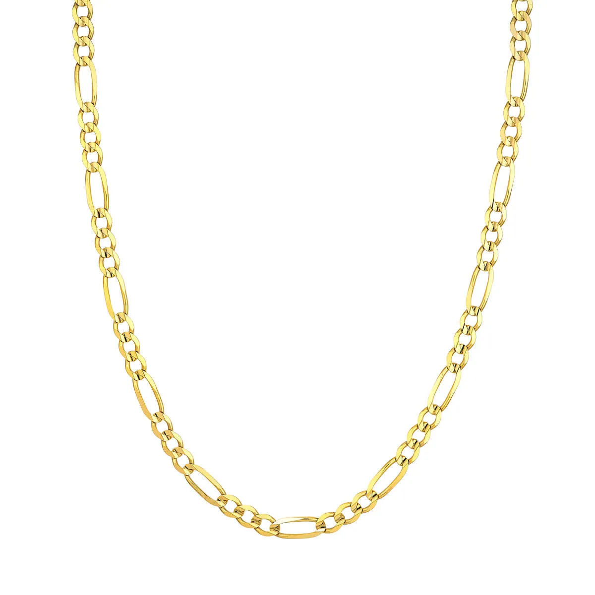 10K Yellow Gold 22" Concave Figaro Chain