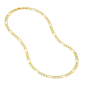 10K Yellow Gold 22" Concave Figaro Chain