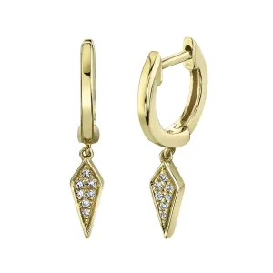 14KY .04CT DIAMOND DAGGER EARRINGS