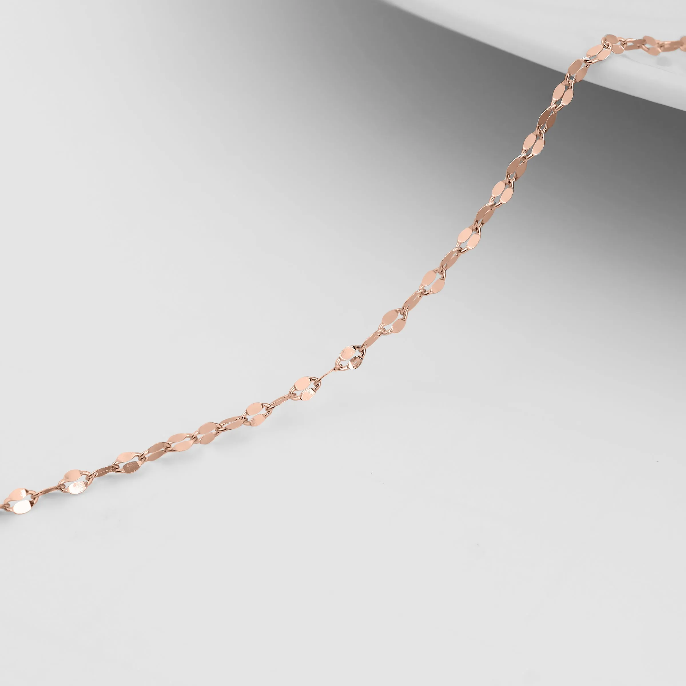 2.0 mm Lip Chain 14K Solid Rose Gold Permanent Jewelry - By the Inch / PMJ0018