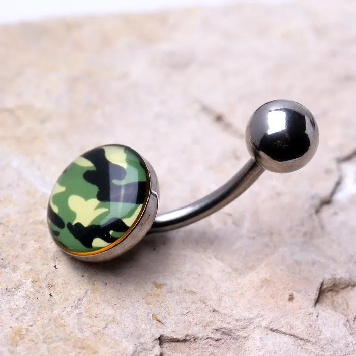 316L Surgical Steel Camouflage Navel Ring