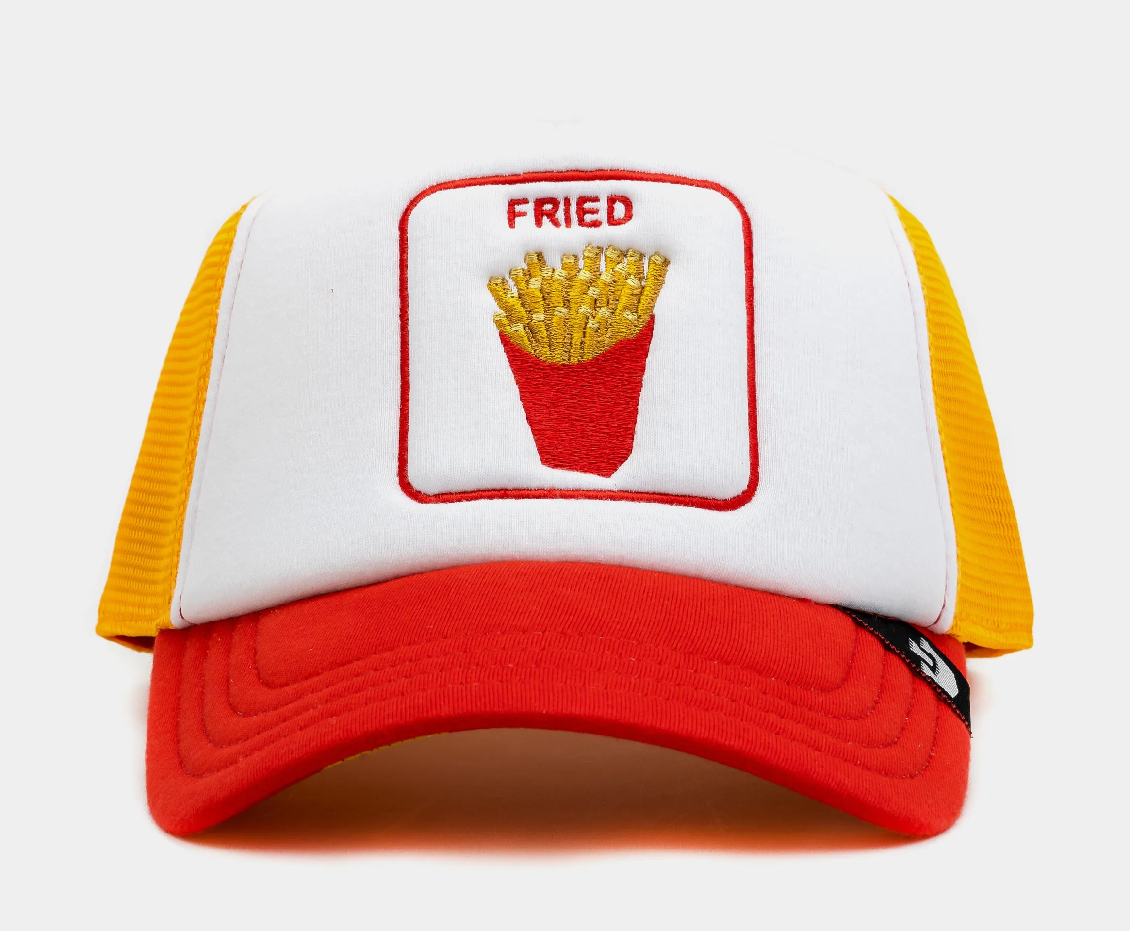 #4 French Fried Trucker Mens Hat (Yellow/Red)