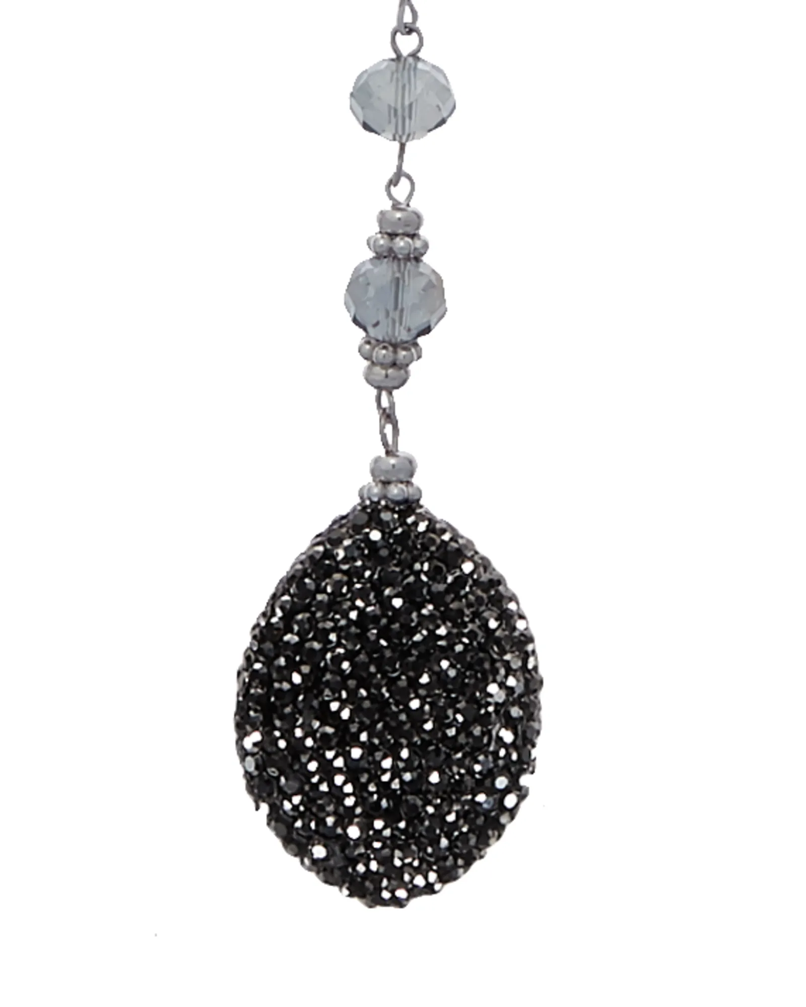 Alexi Shine Pendant Bead Necklace | Silver / Black