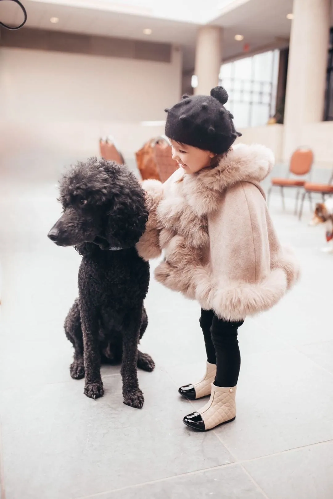 Angora Black Beret