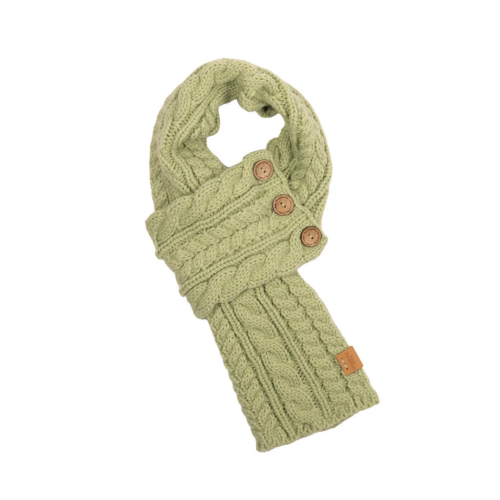 Aran Cable Button Wrap Scarf