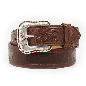 Ariat Brown Crocodile Print Belt