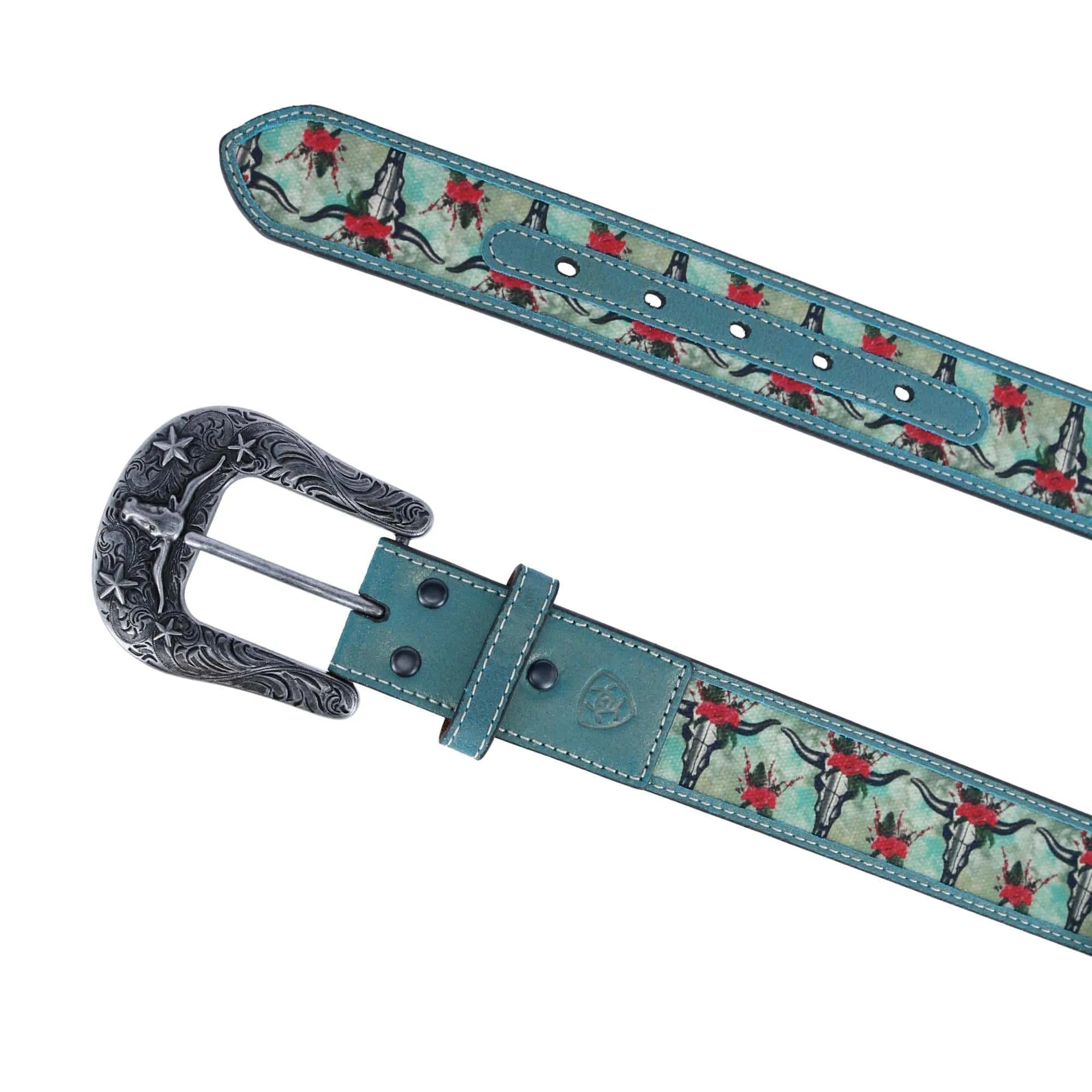 Ariat Women's Longhorn Floral Print Western Belt