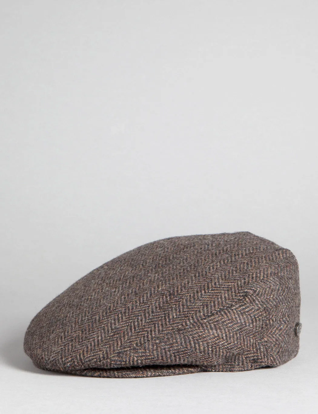 Bailey Lord Herringbone Flat Cap - Brown/Black