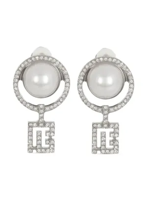 Balmain Pearl earrings with Art Deco rhinestones