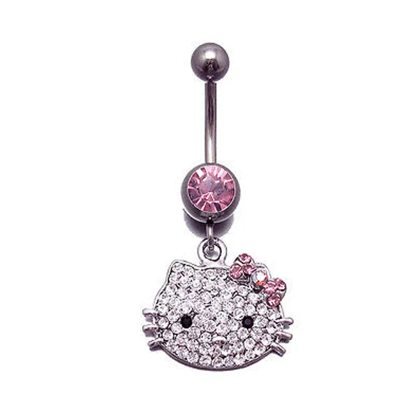 Belly Ring - Hello Kitty Crystal