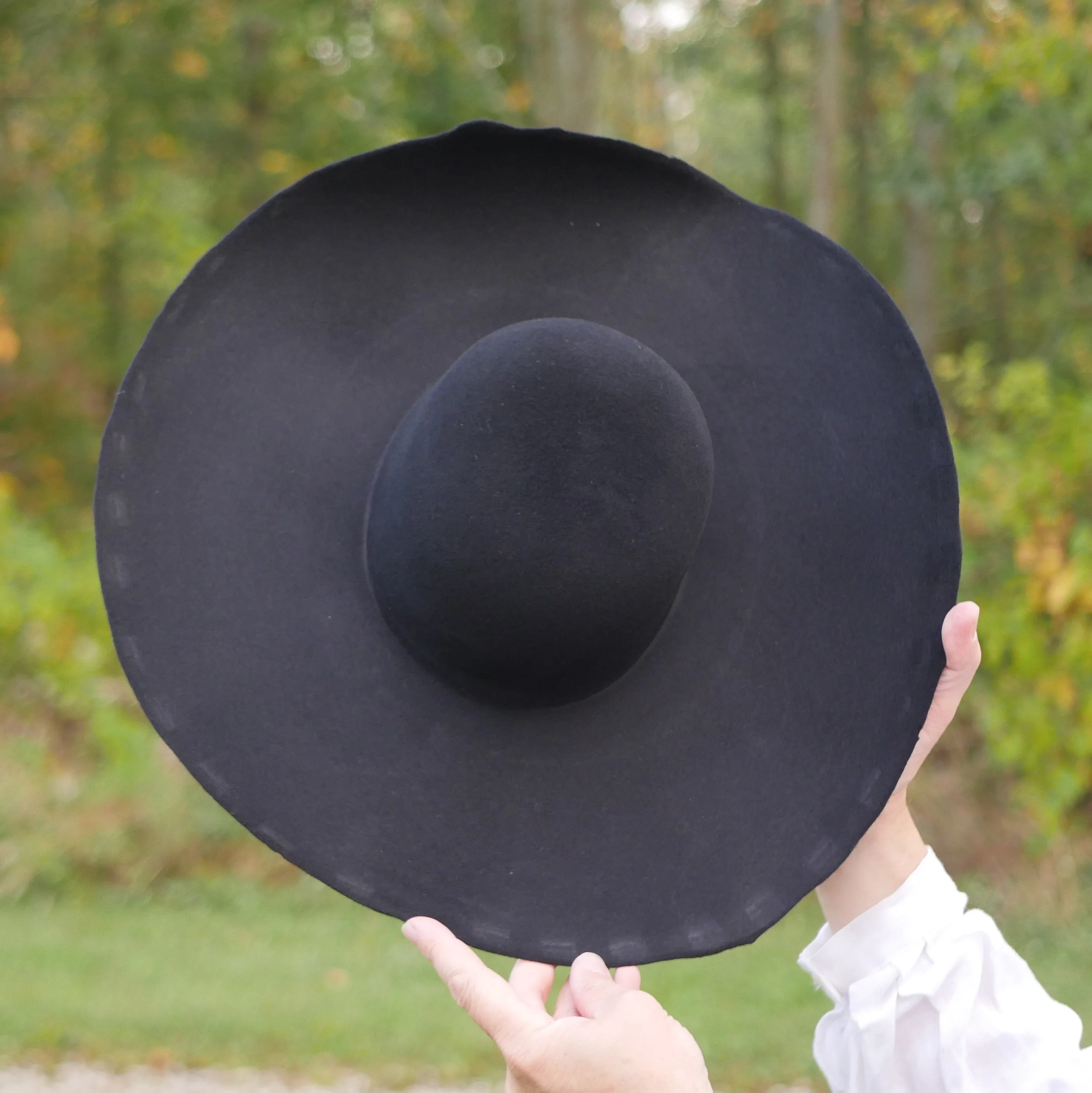 Black Heavy Wool Felt Hat Blank (Unlined)