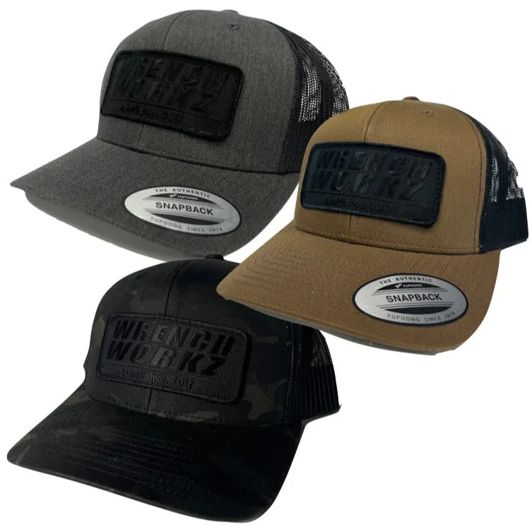 Black Stacked Snapback Hat