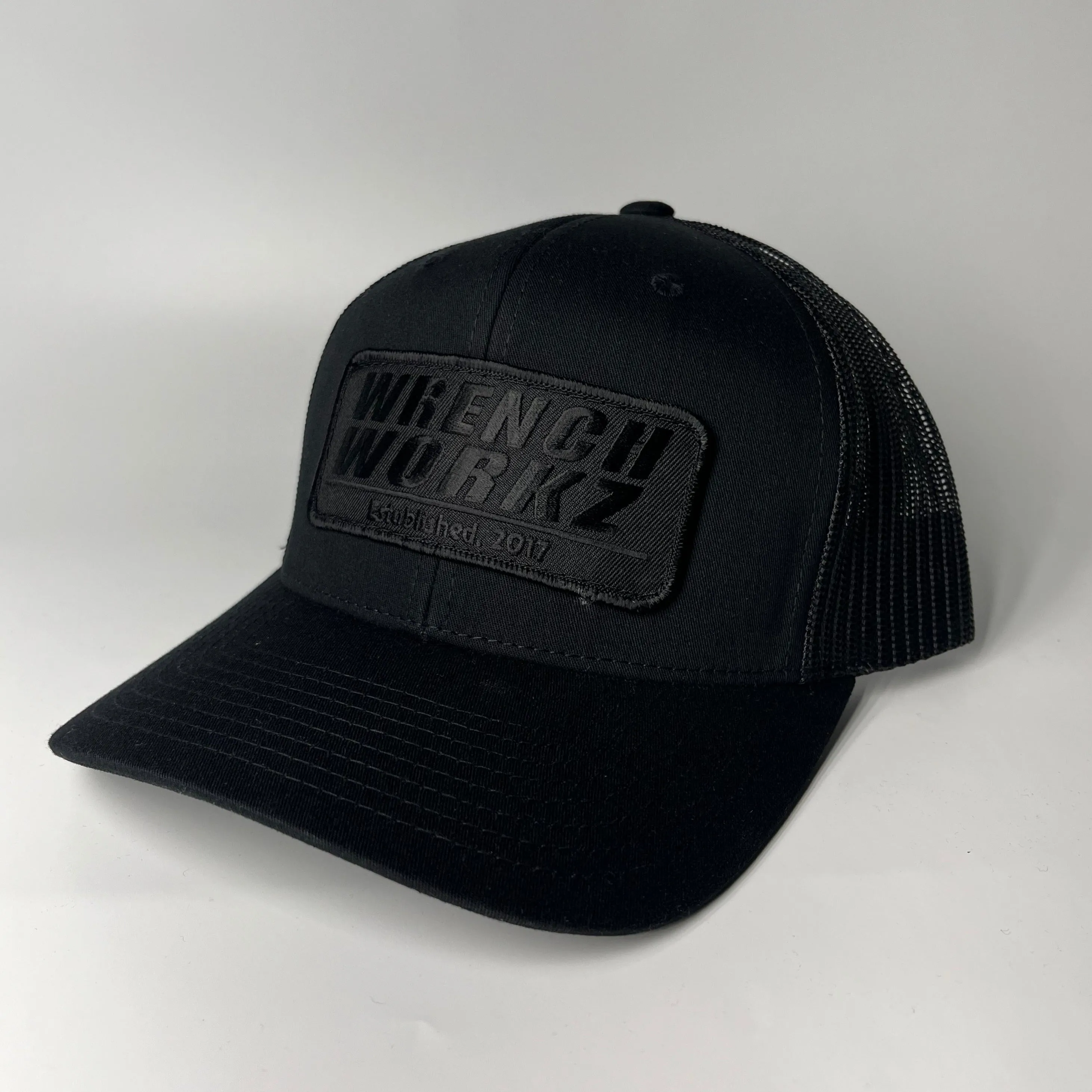 Black Stacked Snapback Hat