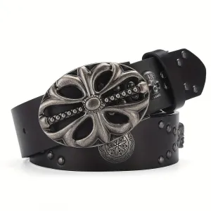 Bohemian Style Vintage Skeleton Riveted Leather Belt