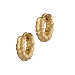 Cable Hoops, Gold (pair)