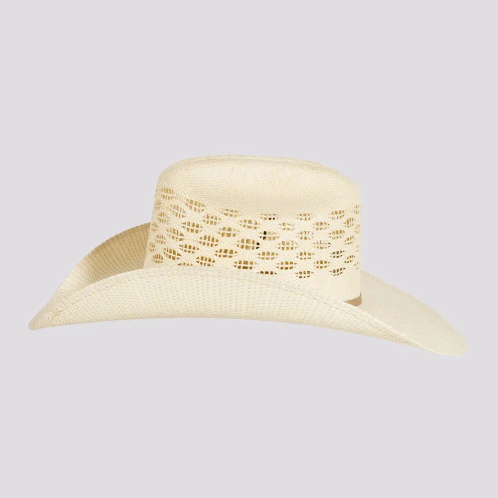 Cal | Womens Vented Crown Woven Bangora Straw Cowgirl Hat