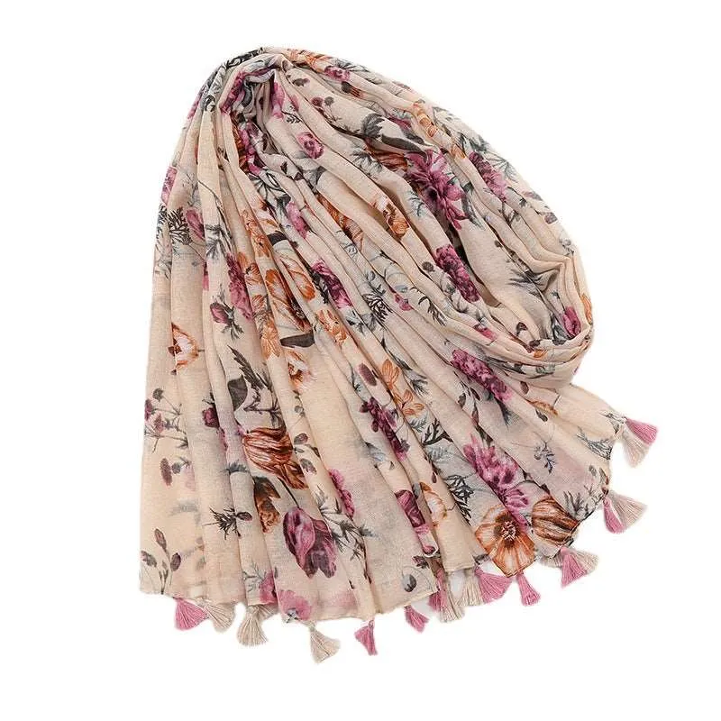 Cashmere Sunflower Embroidered Women Scarf