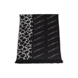 Cavalli Class Black Wool Men Scarf