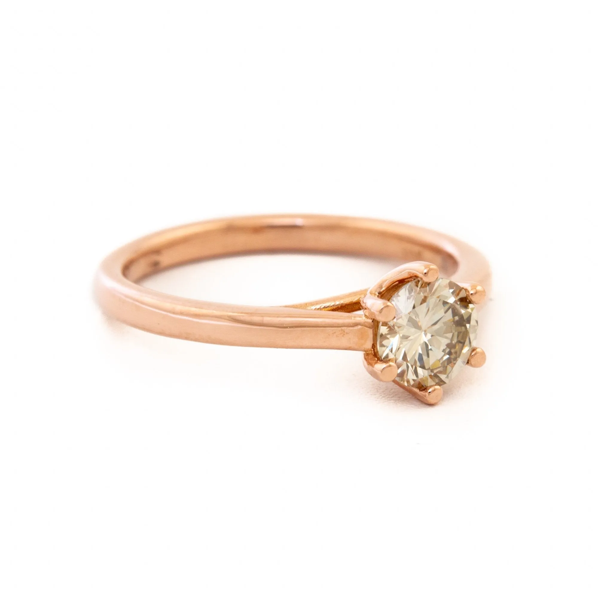 Champagne Diamond Solitaire Ring