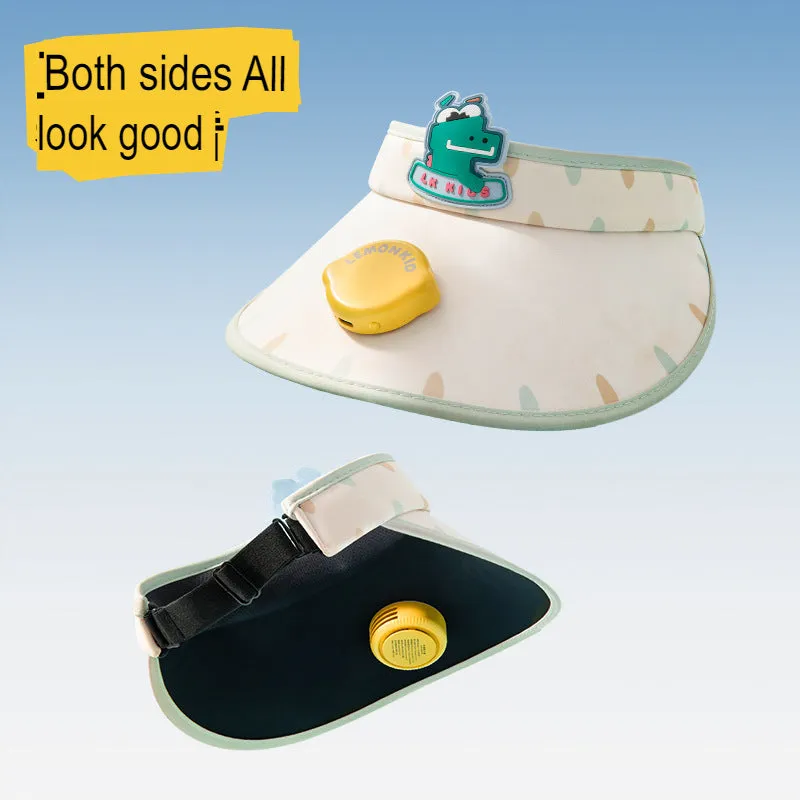 children's sun hat fan hat boys and girls sun hat summer empty top big brim small wind cannon sun hat