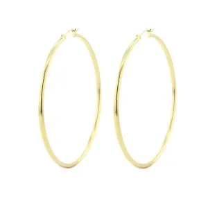 Classic Gold Hoop Earrings - 2x40MM