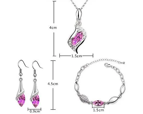 Classic Series Crystal Jewelry Set - Pink