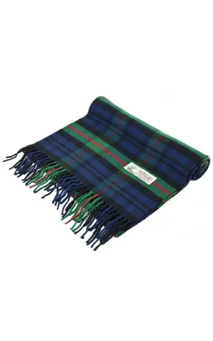 DBS037 Cashmere Feel scarves Tartan Navy Green 12pcs Pack