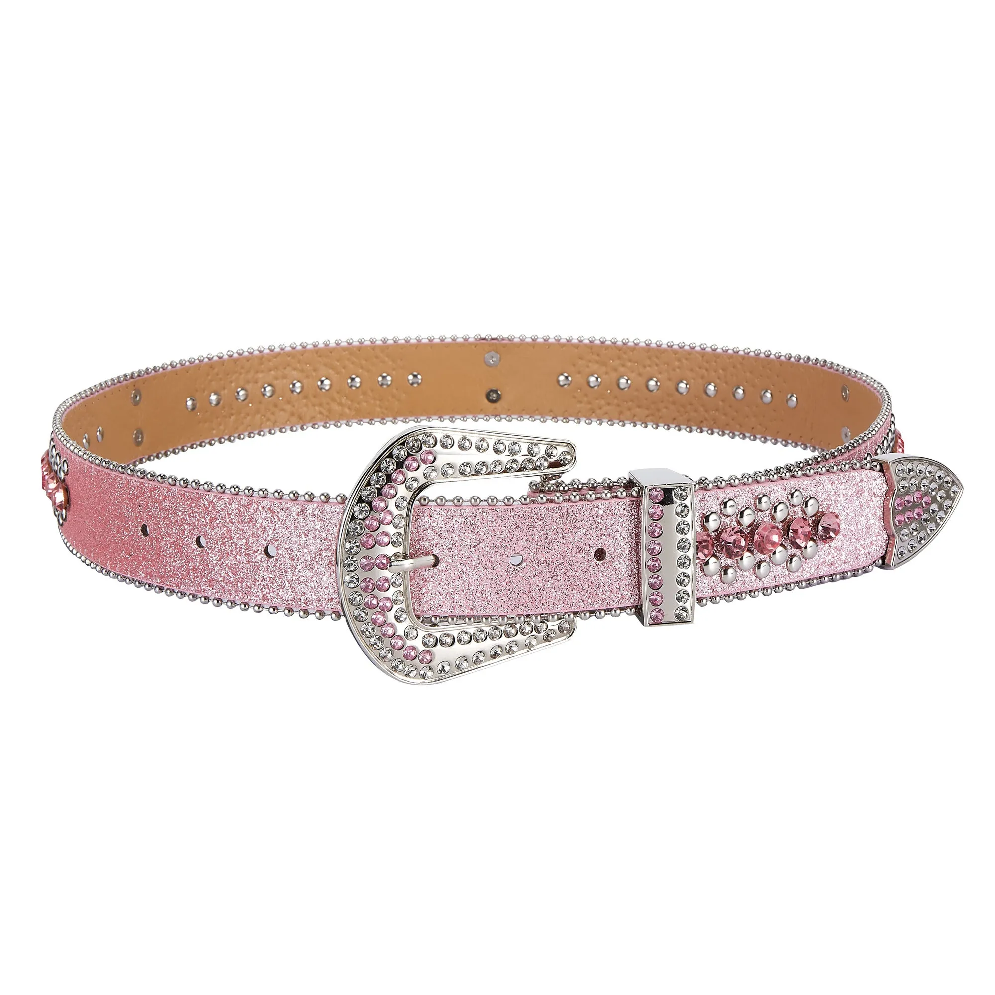 Dream Apparel Premium Strap Men Women Western Fashion Pink Bling Bling Rhinestones Diamond Belts