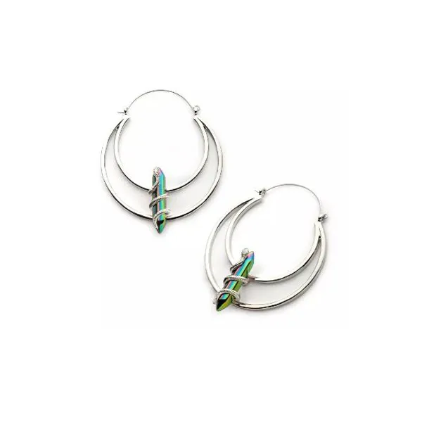 Earrings - Hoop Crystal Wrapprd