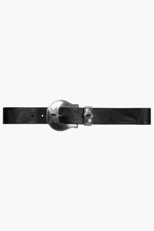 Electric Gypsy Belt | Worn Black Leather