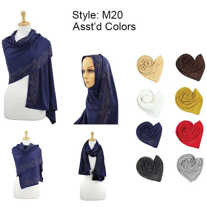 Fashion Rhinestones Jersey Scarves M20