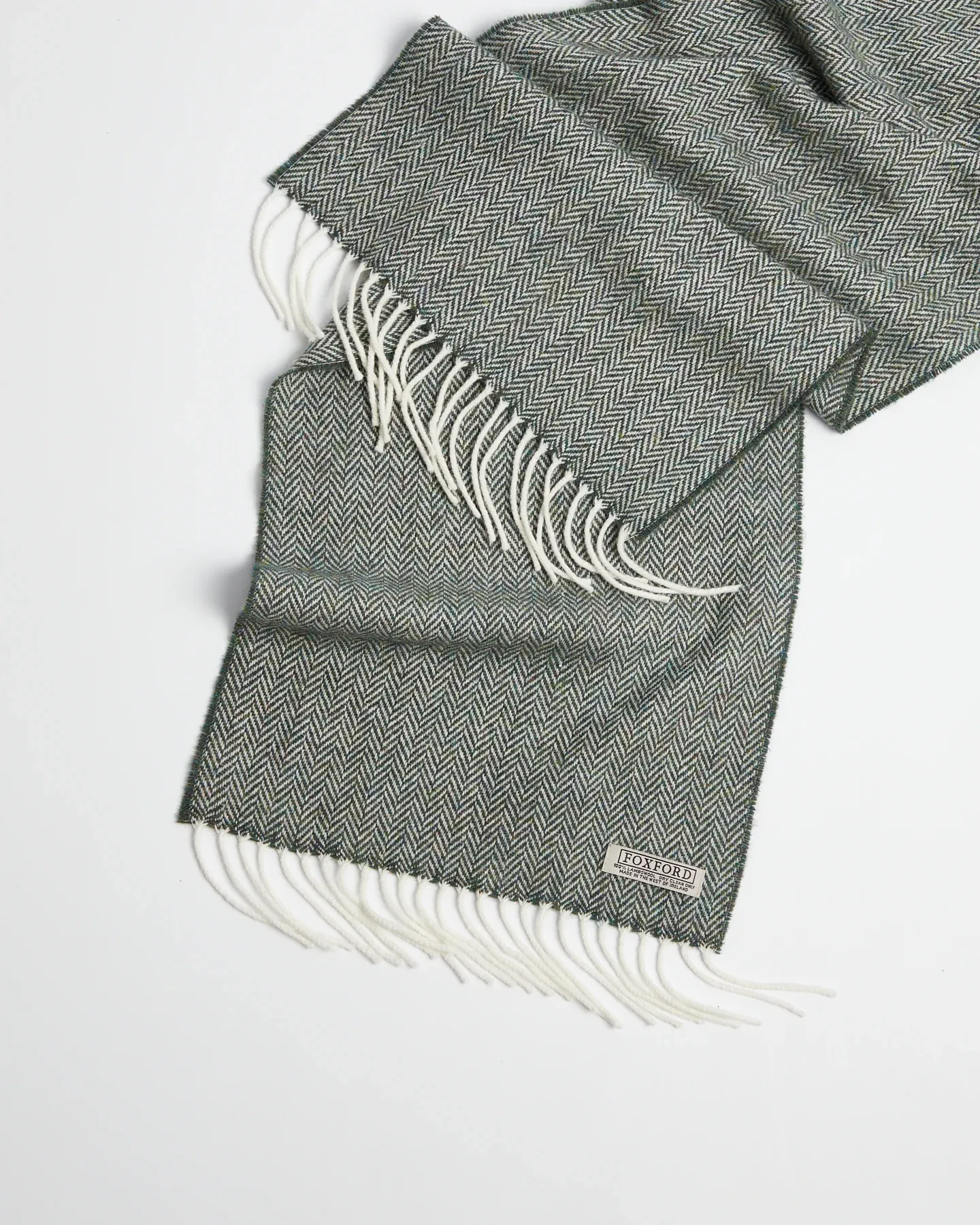 Foxford Mallard Herringbone Lambswool Scarf