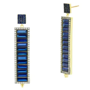 FREIDA ROTHMAN Midnight Blue Baguette Linear Earring