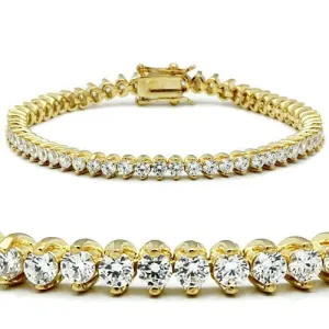 Gold Brass Bracelet with AAA Grade CZ in Clear for Women Style 47104