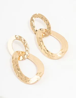 Gold Plated Molten Drop Earrings