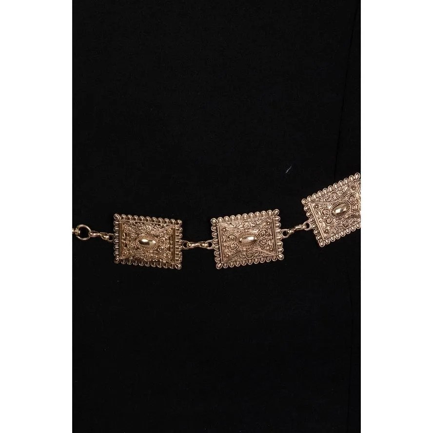 Gold Rectangle Chain Belt