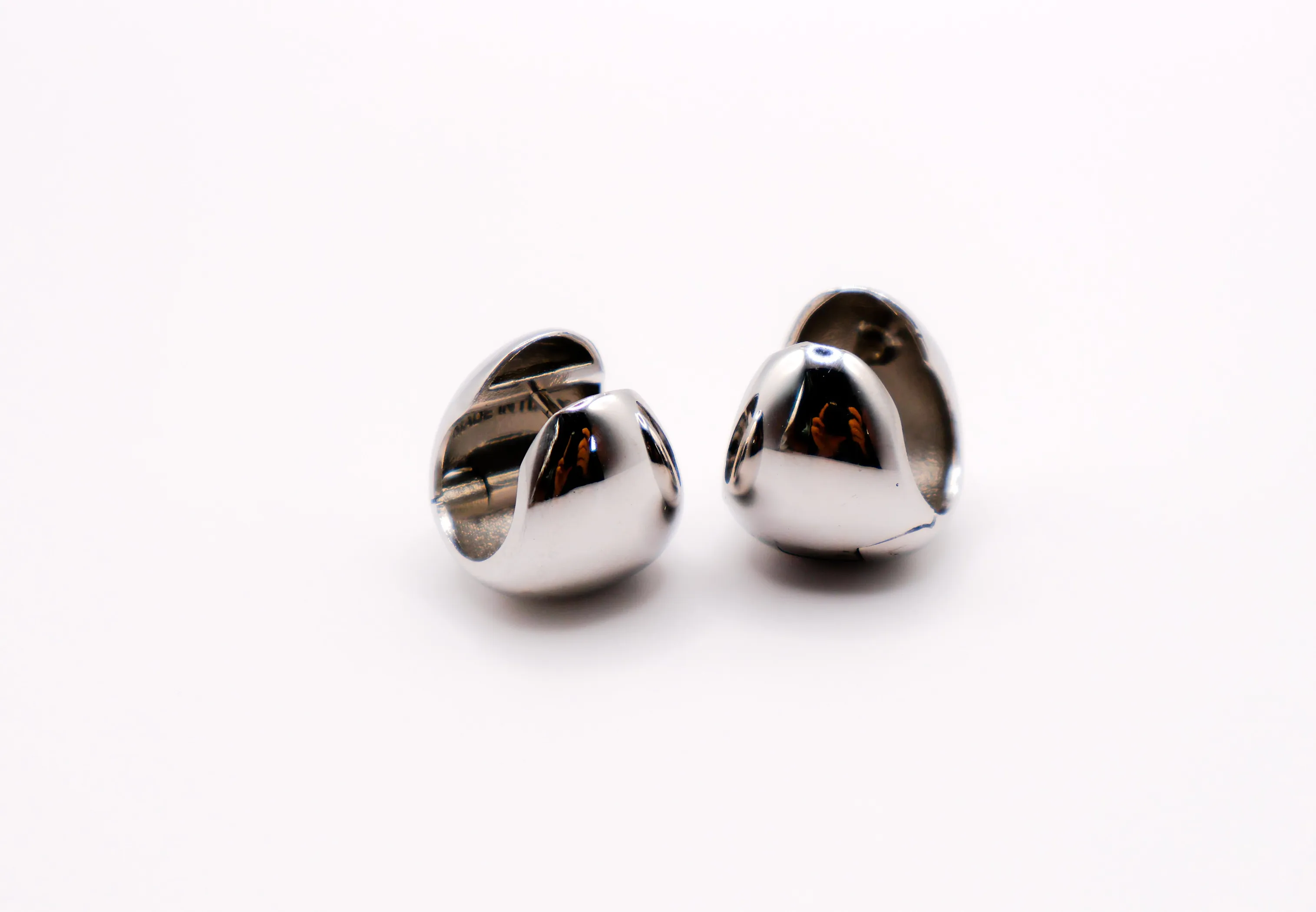 Italian Silver Peanut-Shaped Earrings