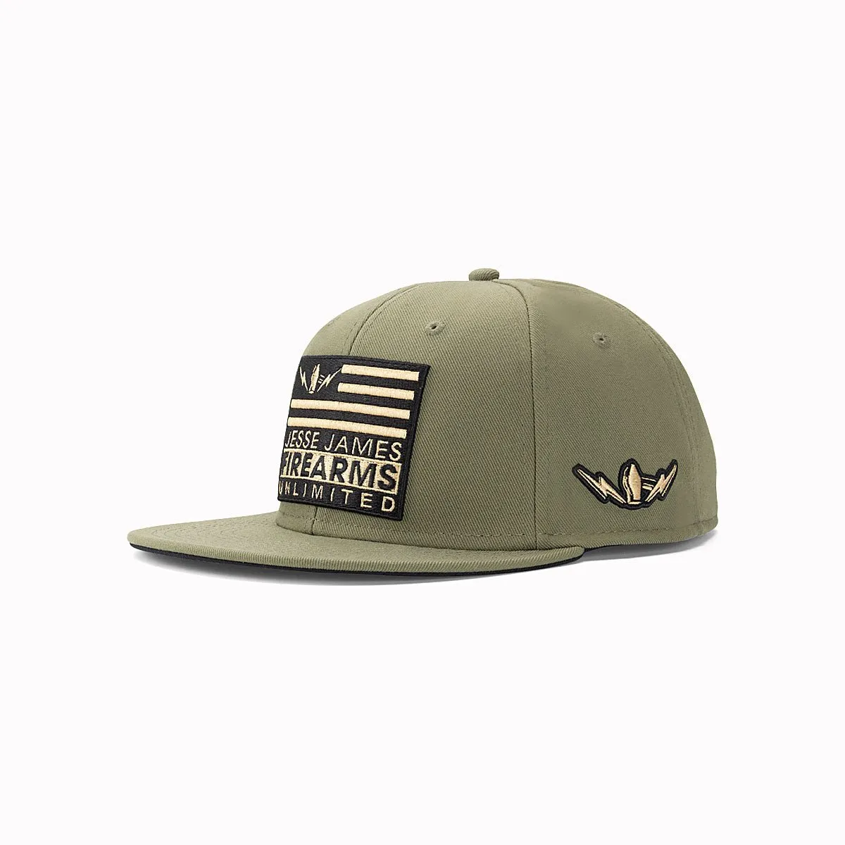 JJFU STATEMENT SNAPBACK FLATBILL HAT - OLIVE