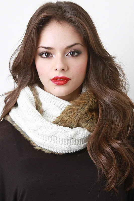 Knit and Fur Infinity Scarf