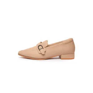 Kristy Buckle Loafers in Nude - BEIN Brand