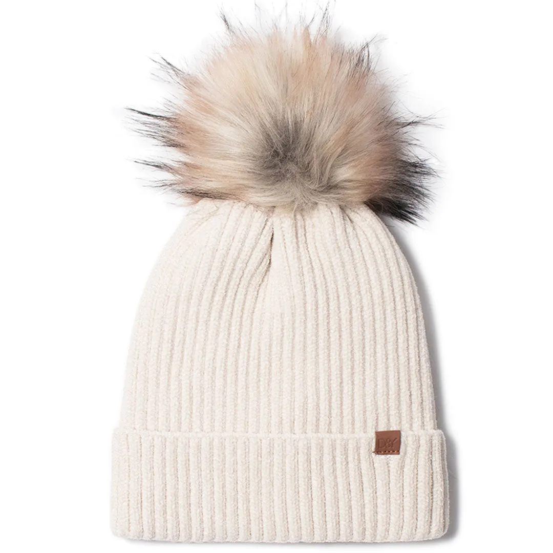 Luxury Chenille Beanie for Women with Plush Lining