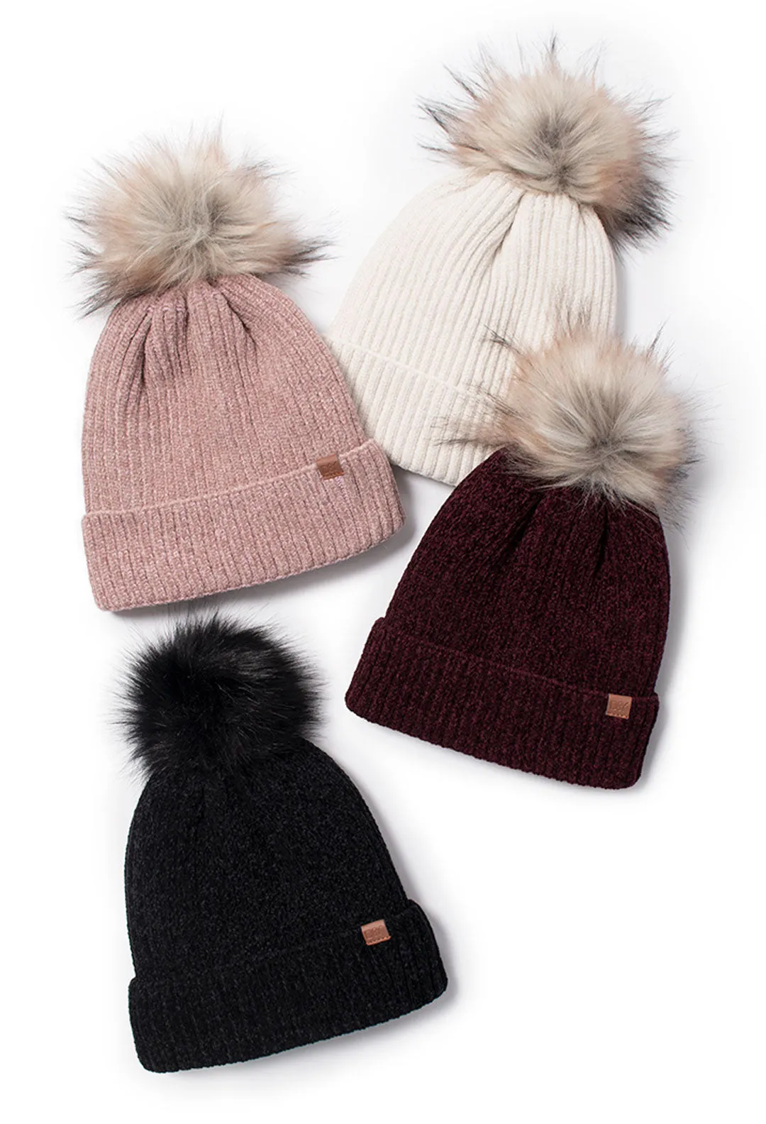 Luxury Chenille Beanie for Women with Plush Lining