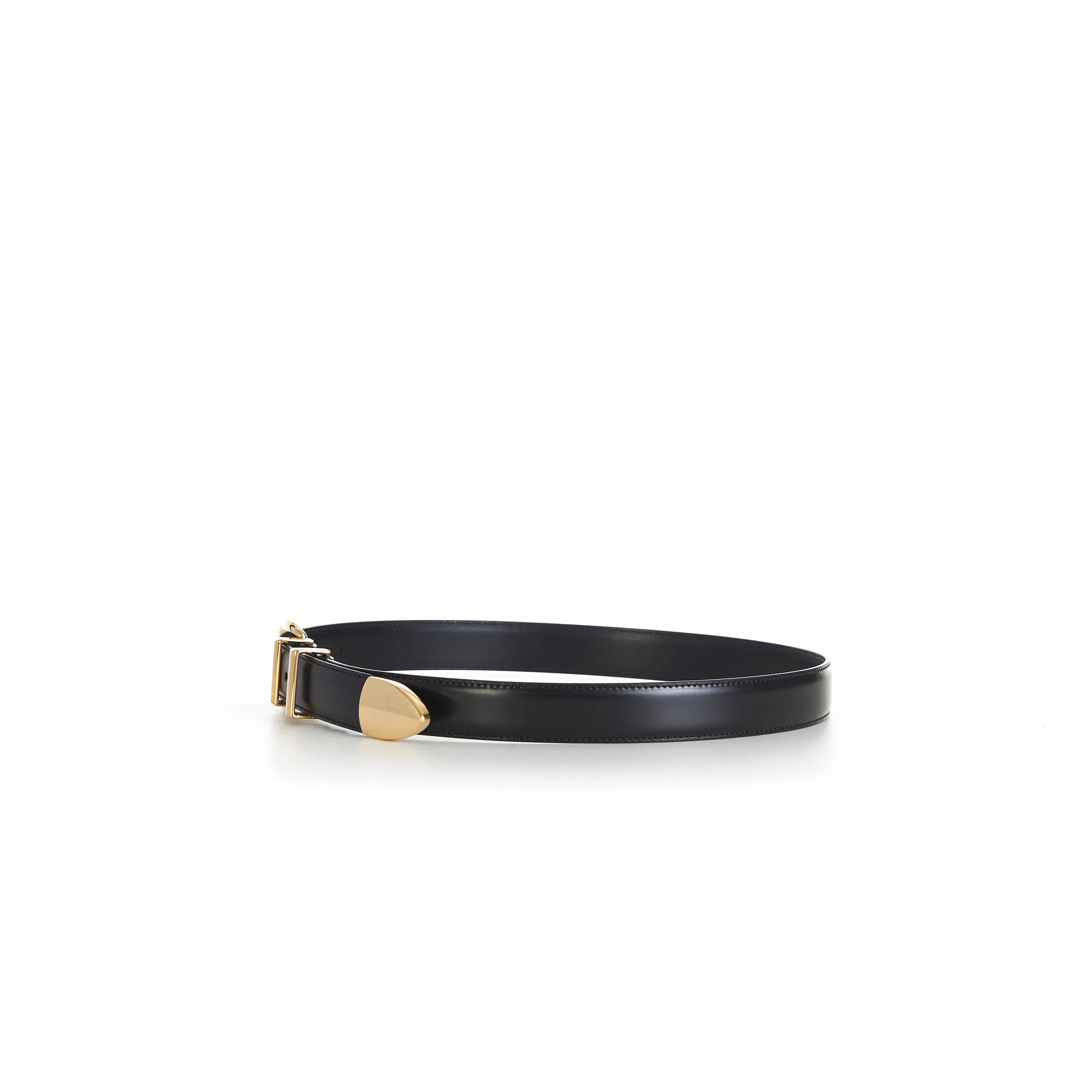 Medium 25mm Western Belt - Black Taurillon Calf Leather